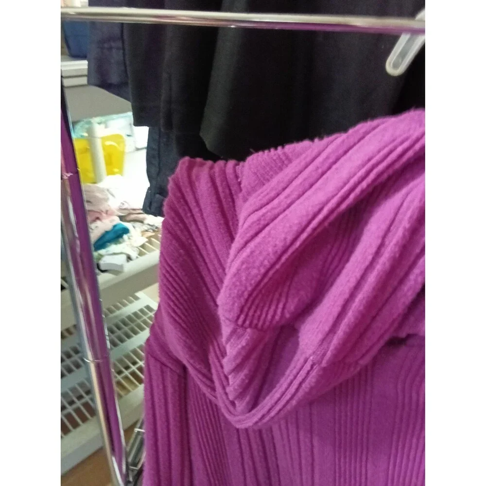 Purple Ribbed Knit Hoodie and Pants Set Size 150 - Free Shipping